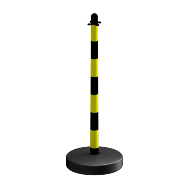 Plastic post |  40 mm, yellow/black | fillable base